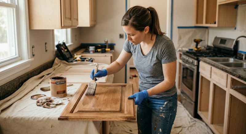 Wood Cabinet Staining in Dayton, OH