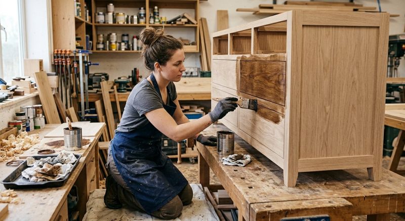 Wood Cabinet Staining in Carmel, IN